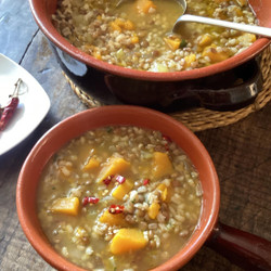 Pumpkin, Lentil And Barley Soup