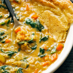 Smoky Red Lentil Soup With Spinach