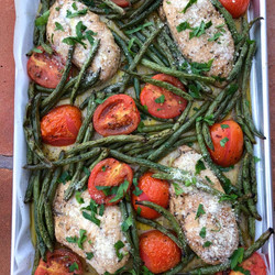 Tuscan Chicken Sheet Pan Supper