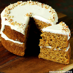 Eggless Carrot Cake Recipe