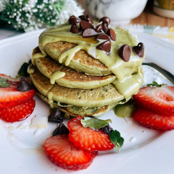 Single-serving Matcha Pancakes