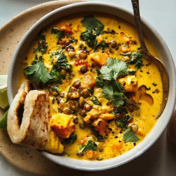 Gingered Sweet Potato And Coconut Milk Stew With Lentil &amp; Kale