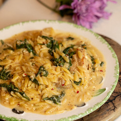 30 Minute Spinach, Feta, Chicken Orzo