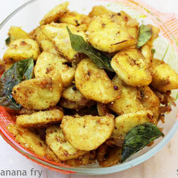 Raw Banana Fry (Aratikaya Vepudu)