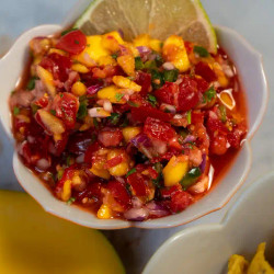 Ten Ingredient Strawberry Mango Salsa