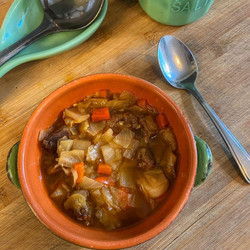 Caribbean Beef and Cabbage Soup