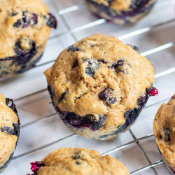 Sourdough Whole Wheat Blueberry Muffins
