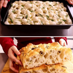 Big Bubble, No-Knead Focaccia Bread