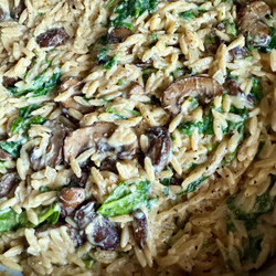 Creamy Mushroom And Spinach Orzo
