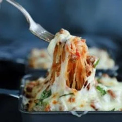 Keto Cheesy Spaghetti Squash Skillet - Low Carb