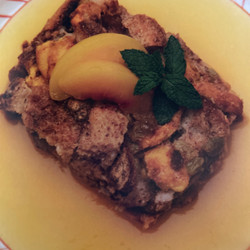 Peach bread pudding