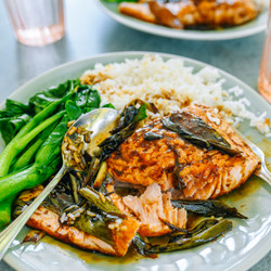 Glazed Salmon, Hongshao-style
