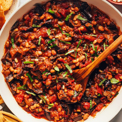White Bean Eggplant Caponata (1 Pan!)