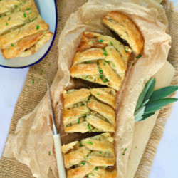 Braided Puff Pastry Strudel With Caramelized Mushrooms And Spinach - Marilena&apos;s Kitchen