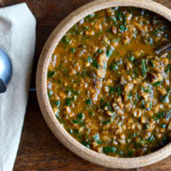 Mushroom Spinach Soup With Middle Eastern Spices