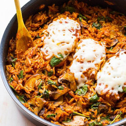 Chicken Parmesan Pasta Skillet