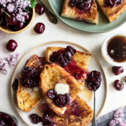 Sourdough French Toast With Ricotta &amp; Cherries