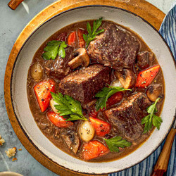 Boeuf Bourguignon (beef Stew With Red Wine, Mushrooms, And Bacon)