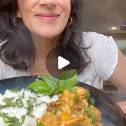 Spiced Coconut Basil Chicken Over Rice