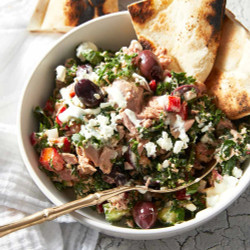 Mediterranean Tuna Salad With Creamy Feta Dressing