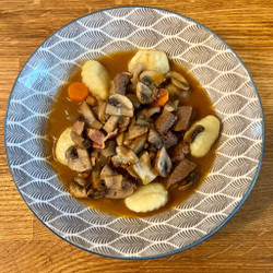 Rosemary Beef Burbundy Stew with Gnocchi
