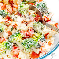 Broccoli Cauliflower Salad (10 Minutes!)