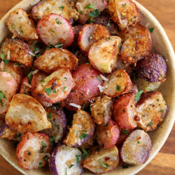 Garlic Parmesan Air Fryer Roasted Radishes
