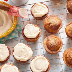 Pumpkin Spice Muffins With Cream Cheese Frosting