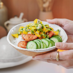 Honey Glazed Salmon Bowls