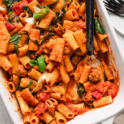 Baked Tomato Sausage Rigatoni