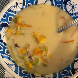 Chicken and Broccoli Soup with Cheese