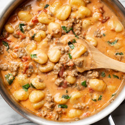 One Pan Creamy Gnocchi With Sausage