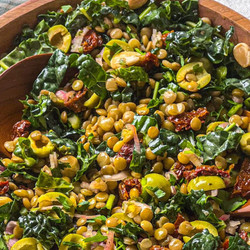 Lemon Pesto Lentil Salad With Olives And Sun-dried Tomatoes