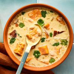 Creamy White Chili With Sweet Potatoes &amp; Beans