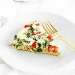 Easy Kale, Red Pepper And Feta Frittata