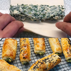 Puff Pastry With Spinach And Cheese Rolls