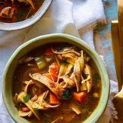 Sumac Roasted Chicken Noodle Soup