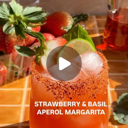 Strawberry &amp; Basil Aperol Margarita