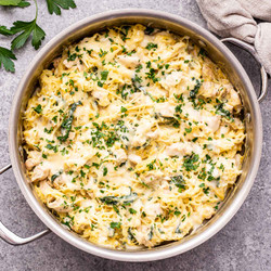Chicken And Spinach Spaghetti Squash Alfredo