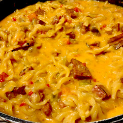 One-pot Creamy Pepperoni Pasta
