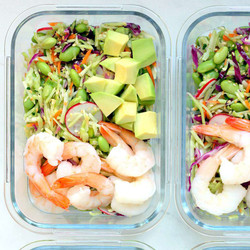 Spicy Slaw Bowls With Shrimp &amp; Edamame