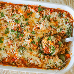 Ground Turkey Stuffed Pepper Casserole