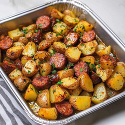 Oven-roasted Smoked Sausage U0026amp; Potatoes