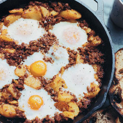 Baked Eggs With Chorizo And Potatoes
