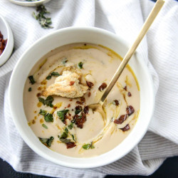 White Bean Soup With Bacon And Spiced Brown Butter