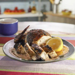 Middle Eastern Spiced Spatchcock Chicken With Harissa Yogurt