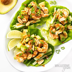 Spicy Keto Thai Shrimp Lettuce Wraps Recipe