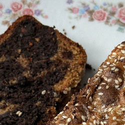 Chocolate Tahini Swirl Banana Bread