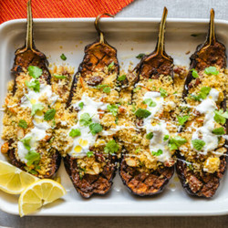 Aubergines grillées à la chermoula