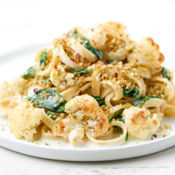 Creamy Cauliflower Pasta And Crispy Breadcrumbs